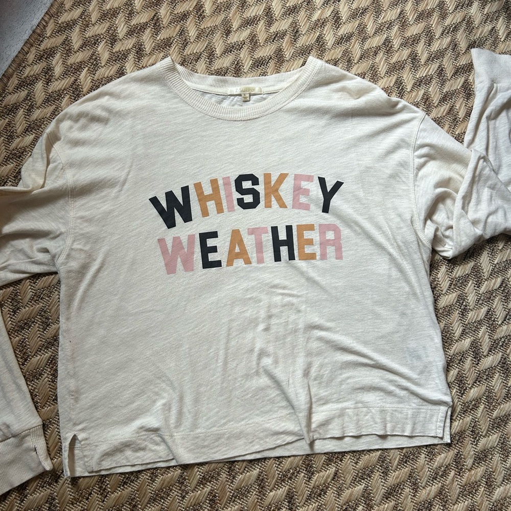 Z Supply Cream 'Whiskey Weather' Long Sleeve Tee